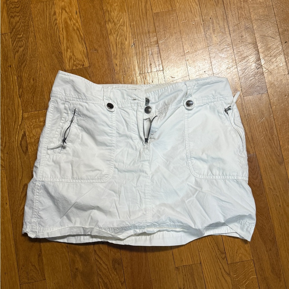New York & Company Off-White Skirt with Metal Accents